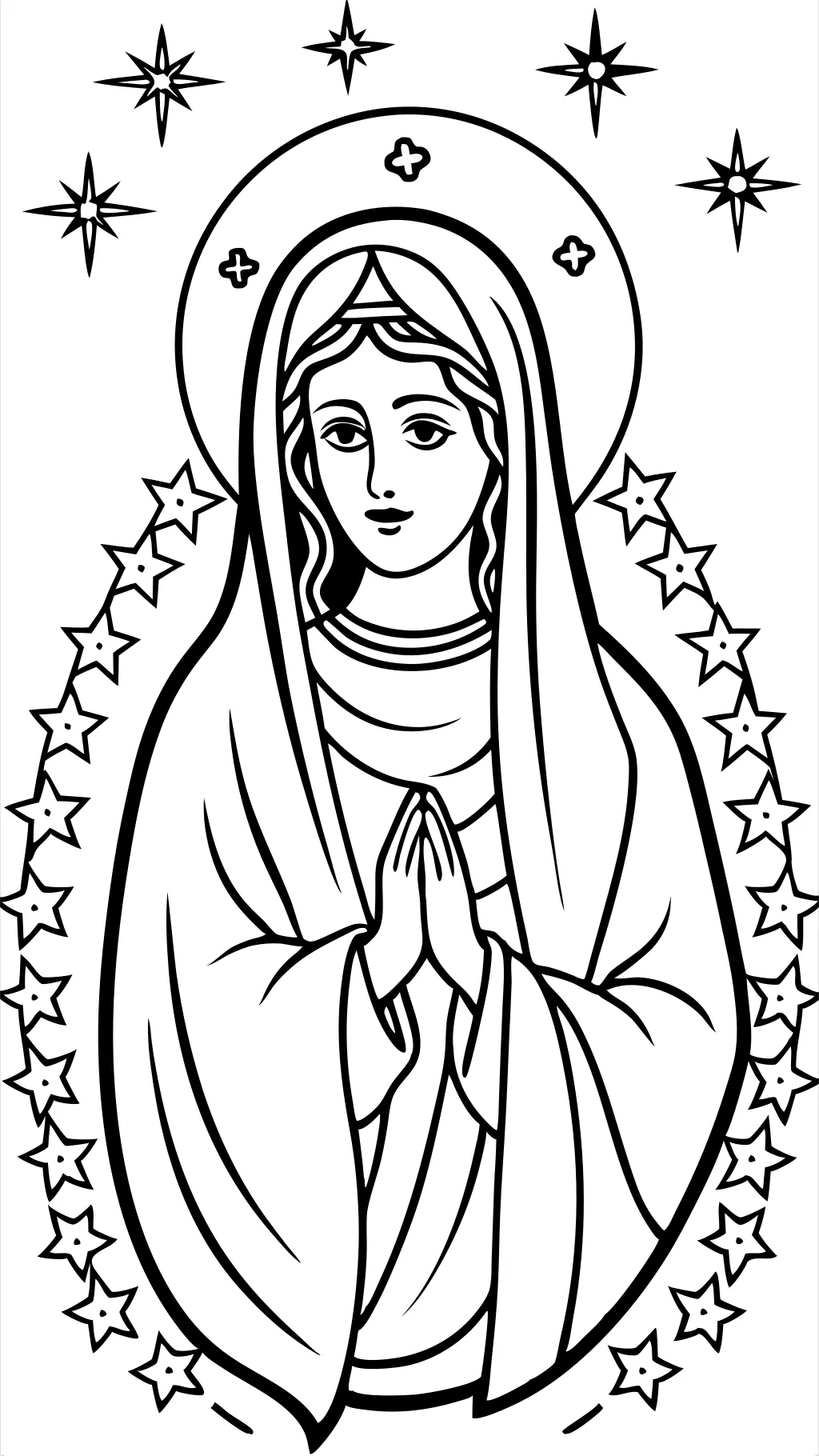 Página para colorear de la Madre María Bendita